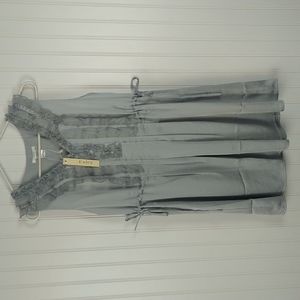 Esley Sleeveless Mini Dress Ruffled Bib Size Medium